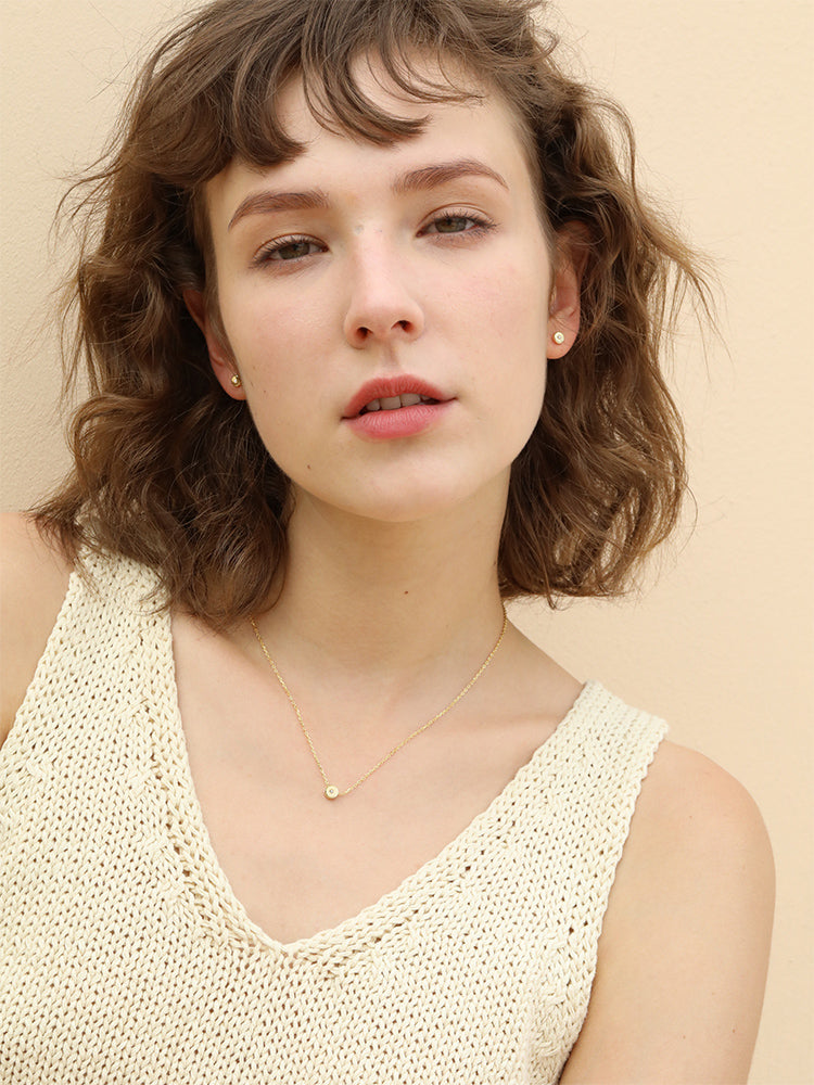 Small bean stud earrings