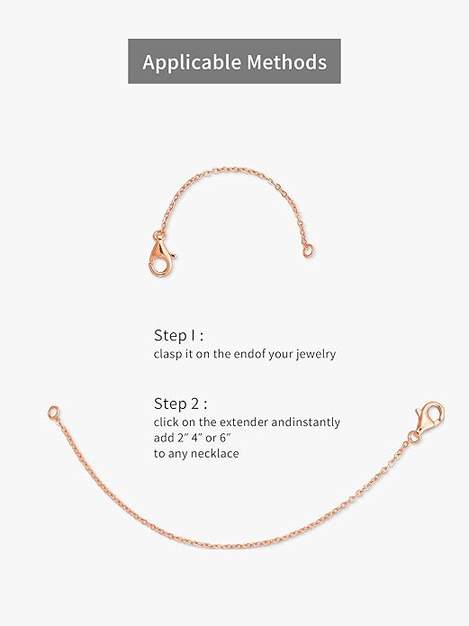 S.Leaf 925 Sterling Silver Necklace Extender Chain Set for Women 2