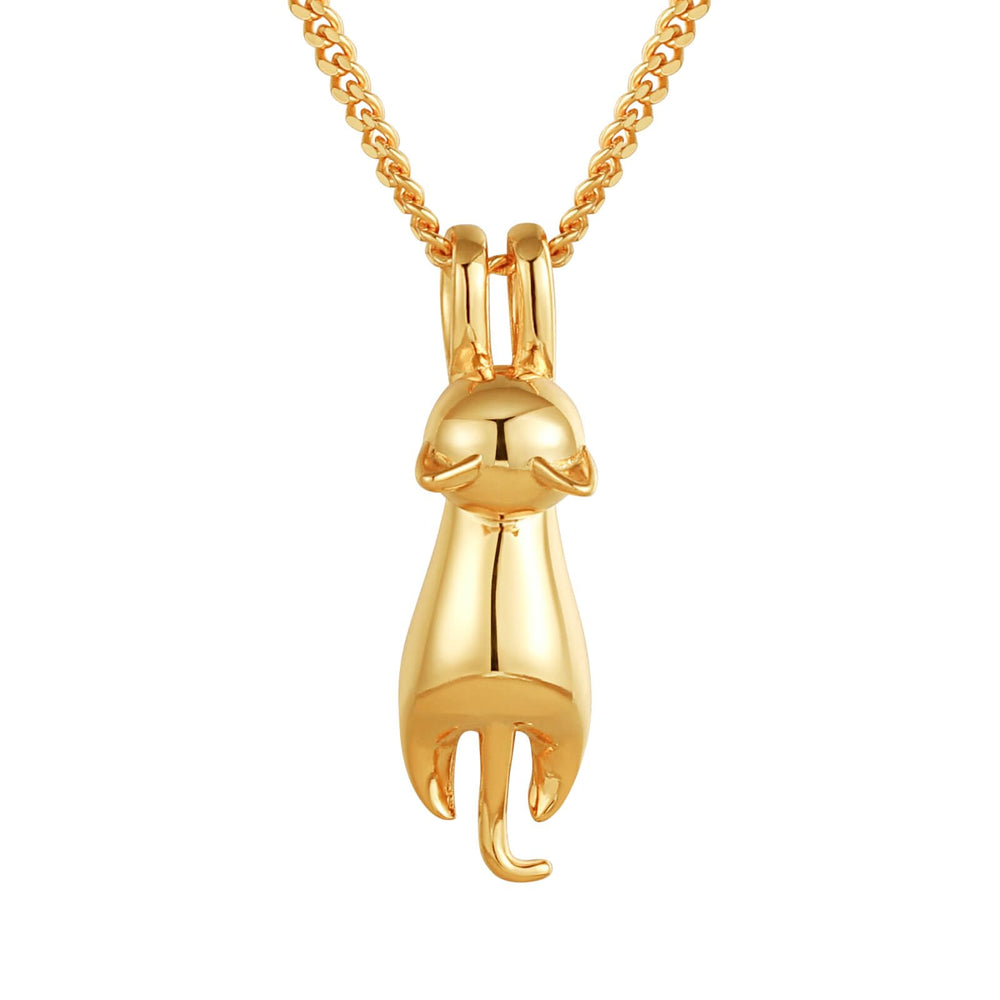S.Leaf Sterling Silver Cat Necklace
