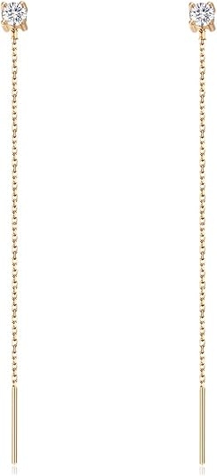 Cubic Zirconia Threader Earrings