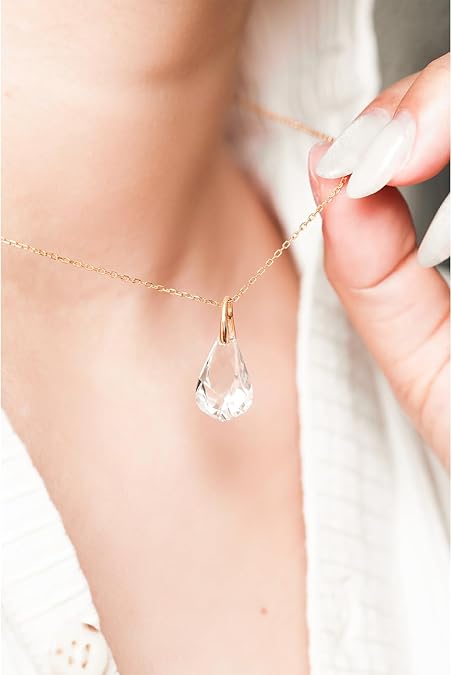S.Leaf Cubic Zirconia Necklaces 925 Sterling Silver Necklace 14k Gold Necklace