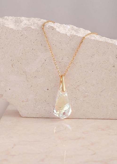 S.Leaf Cubic Zirconia Necklaces 925 Sterling Silver Necklace 14k Gold Necklace