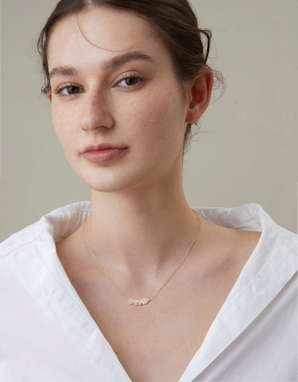 925 Sterling Silver Cubic Zirconia Round-cut Pendant Choker Necklaces