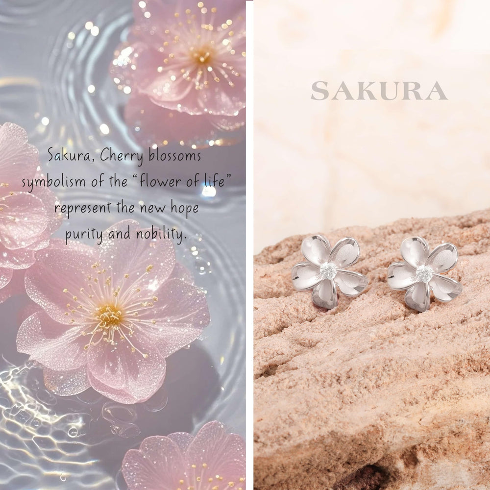 S.Leaf Plumeria Flower Earrings