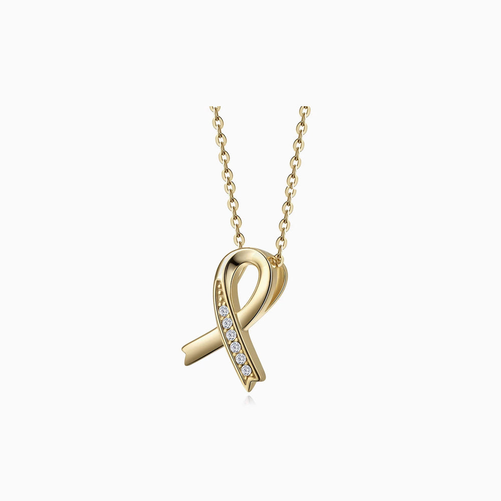 Breast Cancer Ribbon Necklace