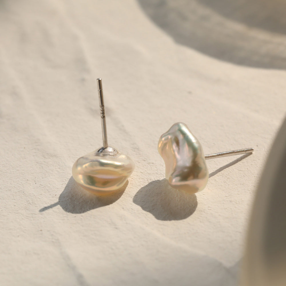 vintage Baroque Pearl Stud Earrings for women