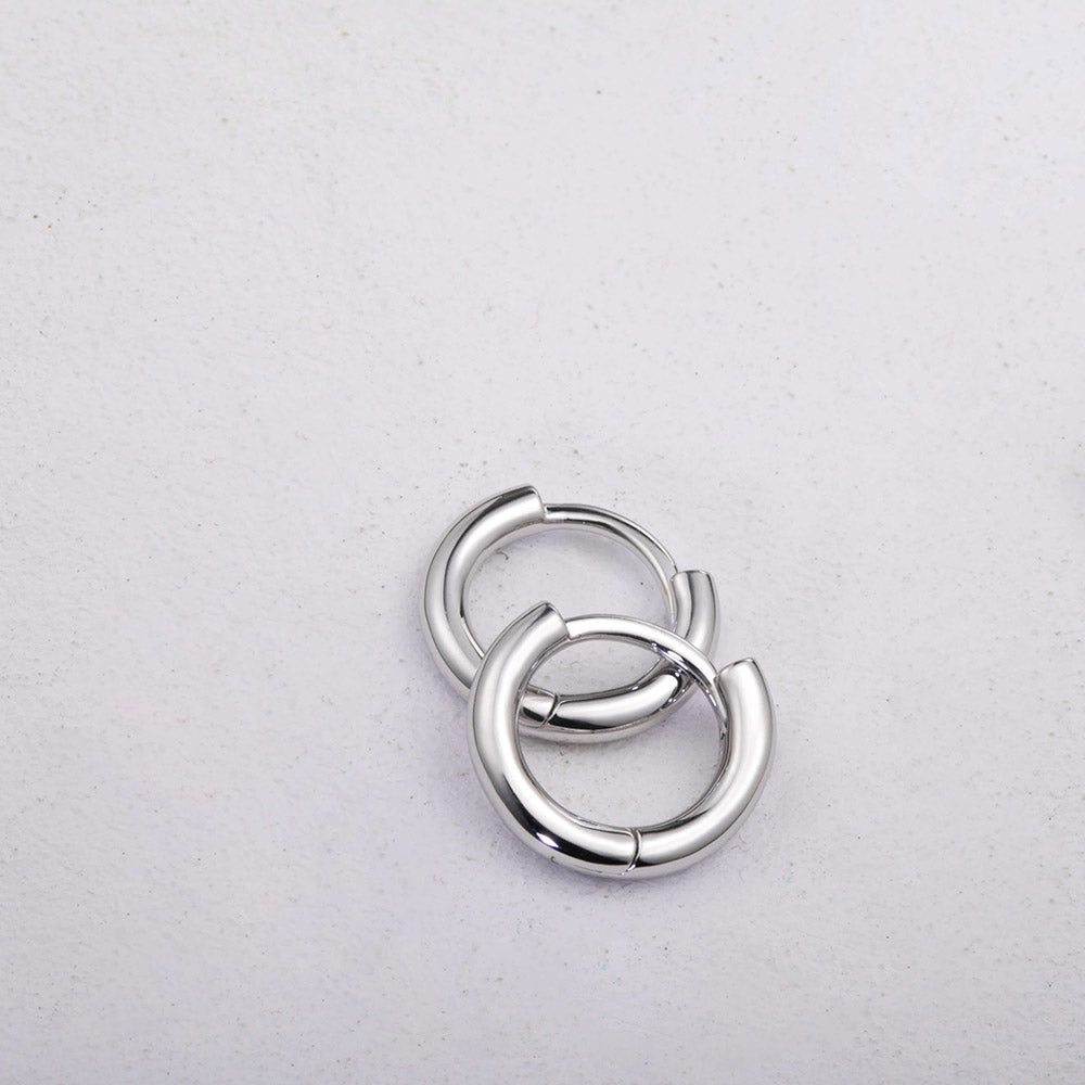 Mirror polished dainty tiny hoop earrings huggies