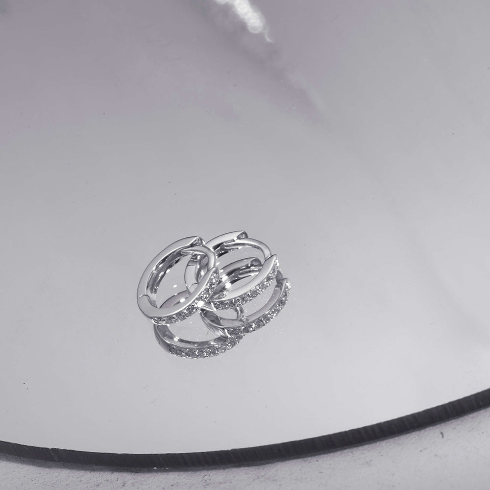 925 sterling silver CZ hoops earrings