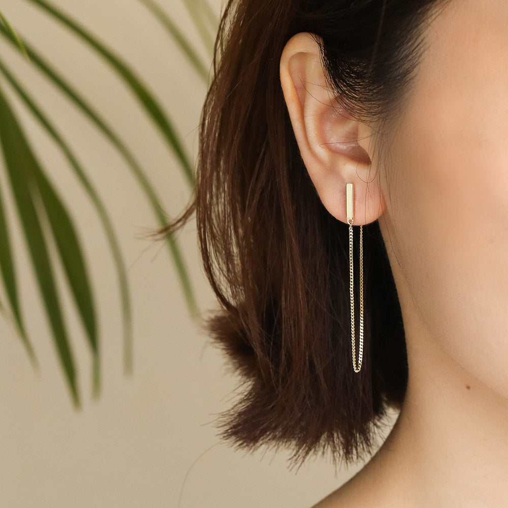 everyday earrings dangles long chain bar earrings