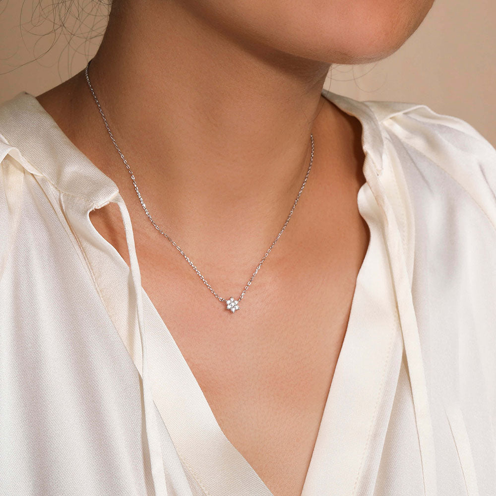 CZ Snowflake Necklace Christmas Gifts