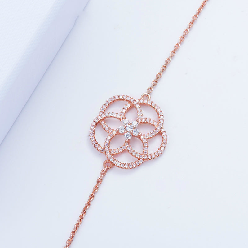Cubic Zirconia Camellia Bracelet