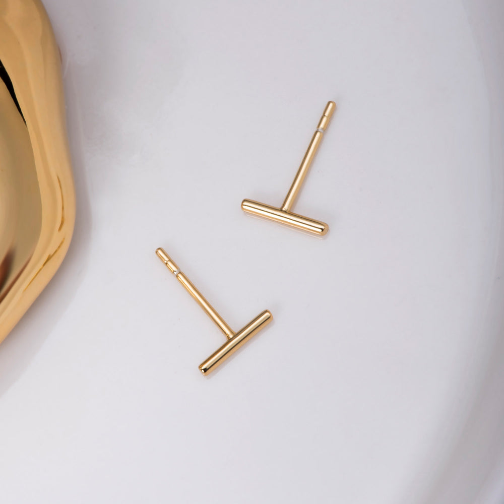 Tiny Stick Stud Earrings