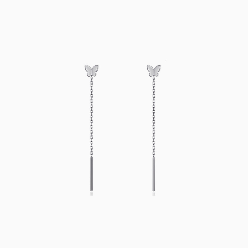 Tiny Butterfly Threader Earrings sterling silver
