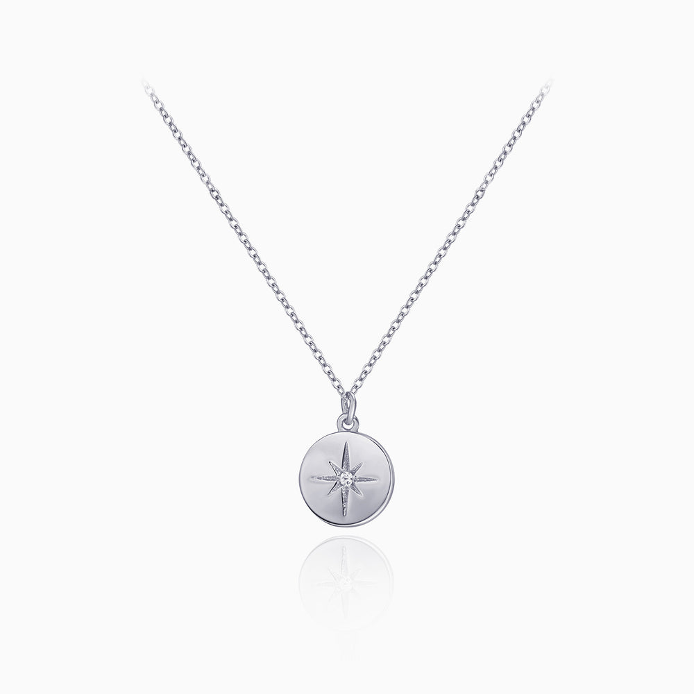Star Signet Coin Necklace sterling silver
