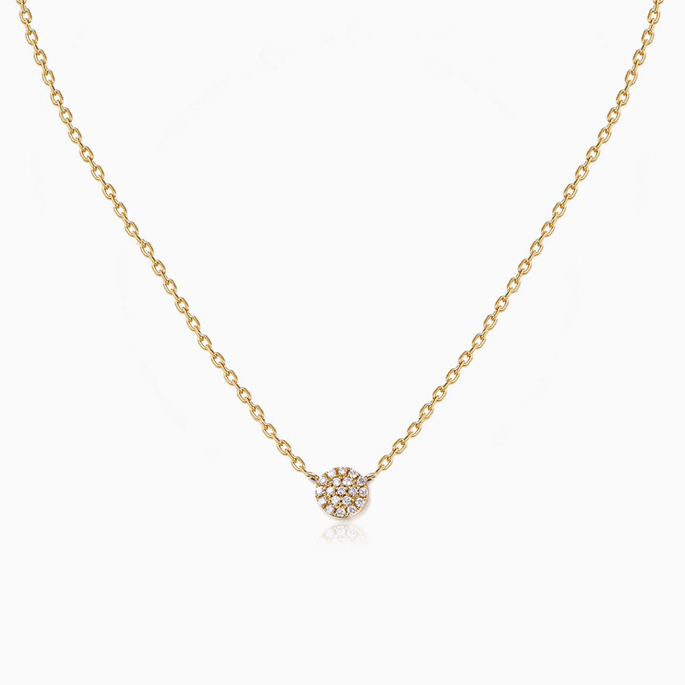 Sparkly Cubic Zirconia Disc Necklace