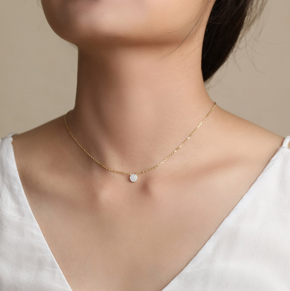 gold CZ necklaces for women