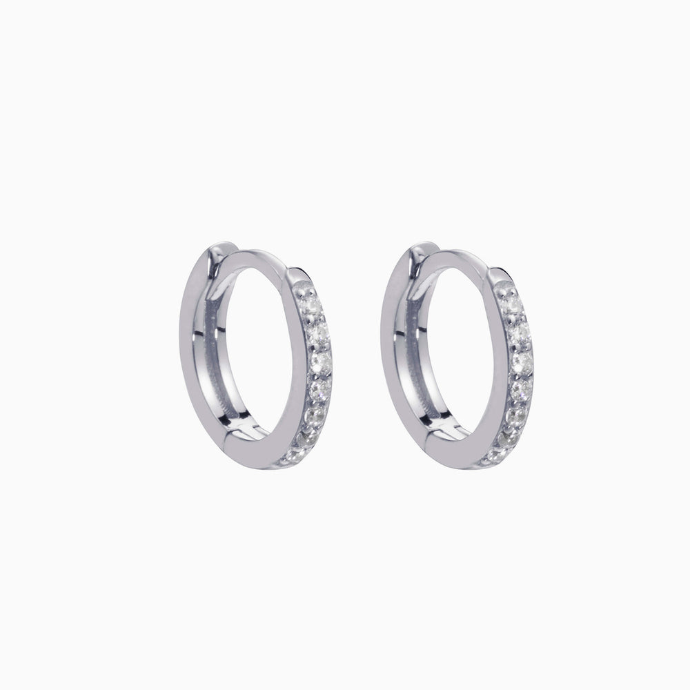 hoop earrings cubic zirconia silver