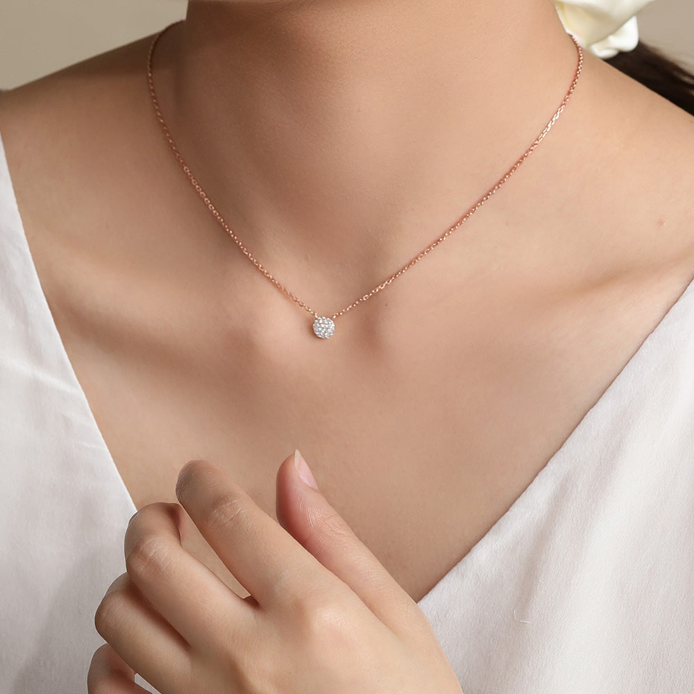 rose gold cubic zirconia necklace