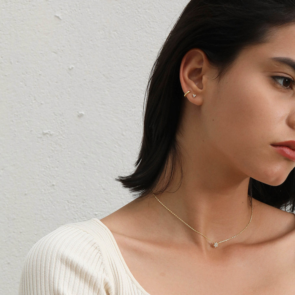 Minimalist small earrings hoops 925 sterling silver