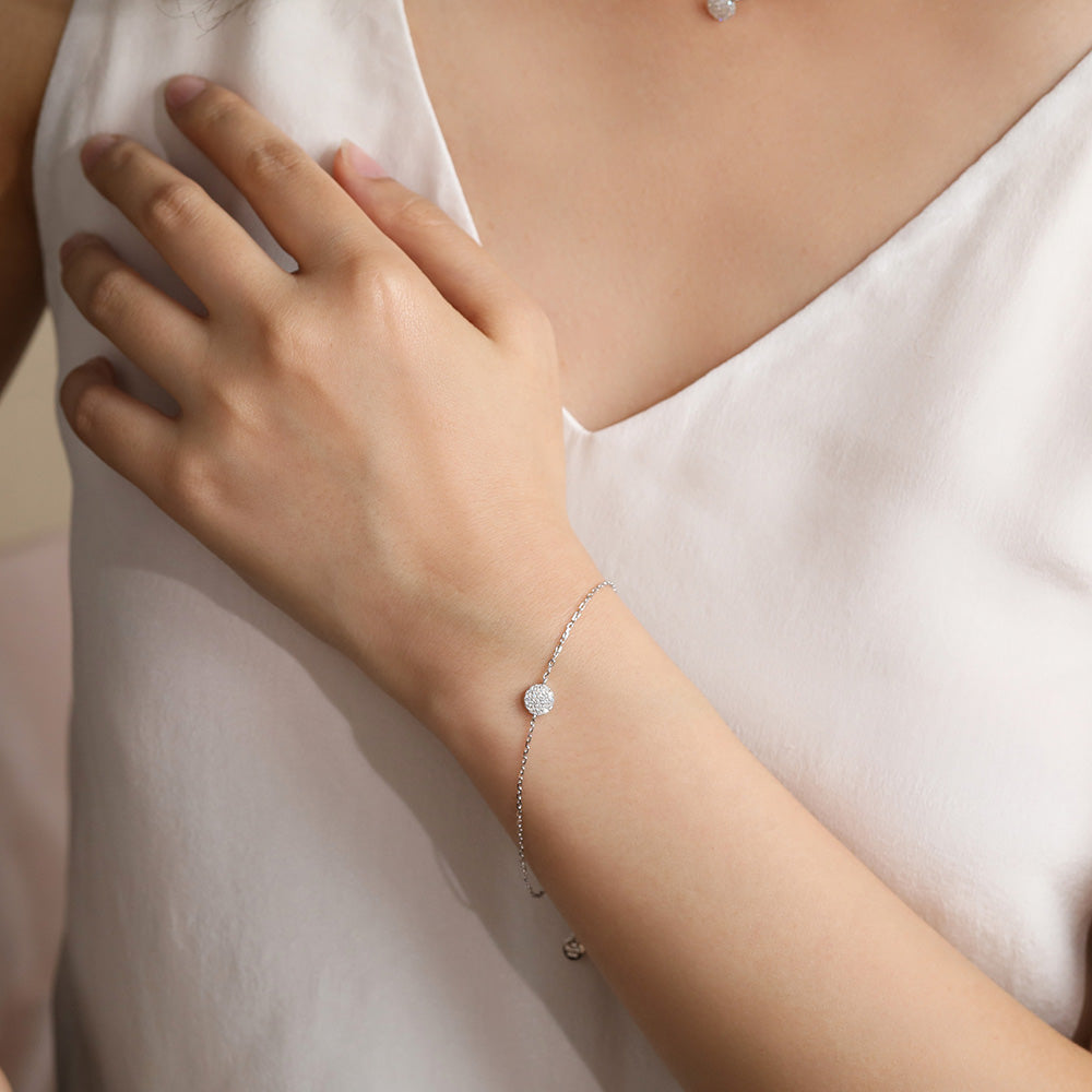 tiny cz bracelet sterling silver